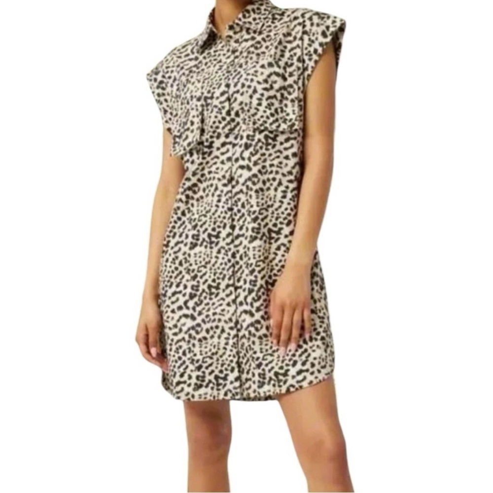 LITA by Ciara Women's sleeveless Shirt Dress Cheetah Animal Print